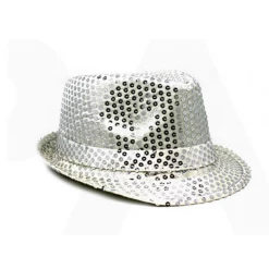 JD Party Costume Accessories FEDORA Trilby Hat Cap Glitter Sequin Sequinned Dance Party Costume MJ Jazz Hats