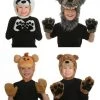 Morris Costumes Costume Accessories Monkey Bear Wolf Panda Animal Pack Boys Girls Hood And Mitts Costume Accessory