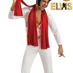 Rubies/Smiffys/Dr.Toms Elvis Presley Microphone Scarf Shades Headpiece Wig Mens Costume Accessory