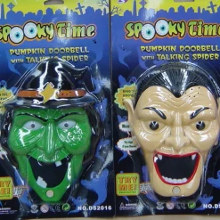 Spookytime Halloween Props/Decoration Animated Talking Doorbell & Pop Out Spider Halloween Prop Witch Pumpkin Vampire