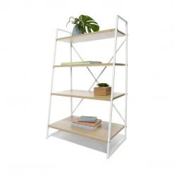 Kmart Home & Garden Scandinavian Ladder Bookshelf Scandi Design Book Shelf 4 Tier Bookcase Storage