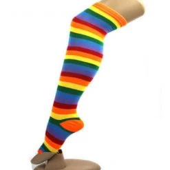 JD Party Over The Knee High Socks Striped Ladies Girls Women Cheerleader Pair Stripe Costume Accessories