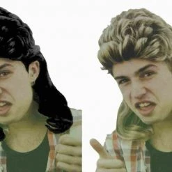 Unbranded Mens Black Or Blonde Mullet Wig | Bogan 70s 80s Redneck Wig Wigs
