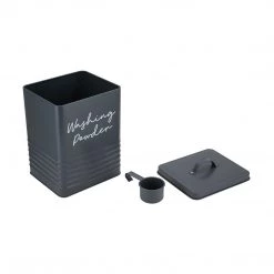 Kmart Metal Laundry Detergent Powder Storage Tin Canister Containers W/Lid Scoop