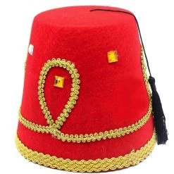 JD Party Deluxe Turkish Hat Red Green Fez Tarboosh Dress Up Costume Party Moroccan Costume Accessories