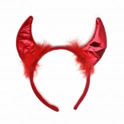JD Party Costume Accessories Red Metallic Sexy Devil Horns On Headband Halloween Costume Accessory