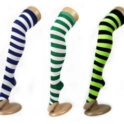 JD Party Over The Knee High Socks Thick Stripes Ladies Girls Women Cheerleader Costume Accessories