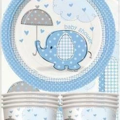 Unique Party Supplies Baby Shower Boy Girl Pink Blue Elephant Serviettes Plates Cup Tablecloth Pack 7 Unique Party Supplies Baby Shower Boy Girl Pink Blue Elephant Serviettes Plates Cup Tablecloth Pack