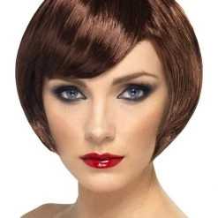 Smiffy's 1920s Babe Short Bob Flapper Costume Wig With Fringe Many Colours