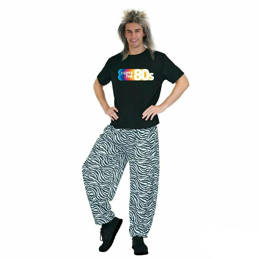 JD Party Adult Mens 80's Punk Rock Pants Fresh Prince Baggy Rapper Zebra 1980 Costume 8 JD Party Adult Mens 80's Punk Rock Pants Fresh Prince Baggy Rapper Zebra 1980 Costume