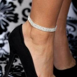 Unbranded Elastic Rhinestones Crystals Ladies Anklet