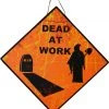 Sweidas Halloween Props/Decoration Metal Halloween Road Sign Dead At Work Halloween Decoration