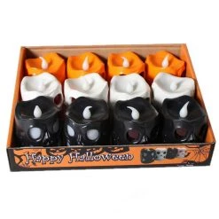 Unbranded Halloween Props/Decoration Halloween Skull Orange LED Candle Colour Changing Lamp Halloween Decoration
