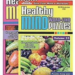 Aussie Toys Home & Garden 2 X HEALTHY MIND WORD-FINDS A5 | Puzzles Adult Learning Activity Brain Teasers