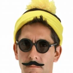Unbranded Odlaw Yellow Black Wenda Waldo Wally Beanie Hat Glasses Moustache Costume Kit Costume Accessories