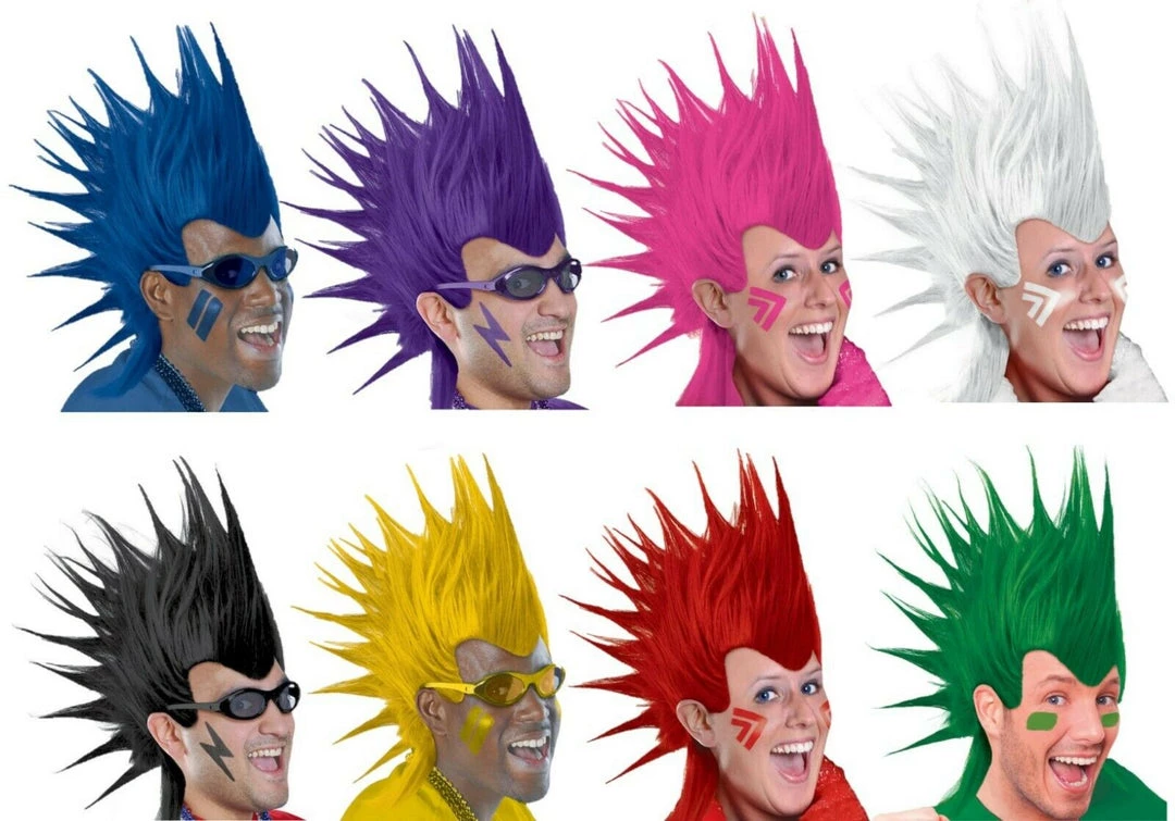 Balloon Agencies Wigs Mohawk Game Day Sports Coloured High Spikes Party Wig Costume Accessory 1 Balloon Agencies Wigs Mohawk Game Day Sports Coloured High Spikes Party Wig Costume Accessory