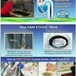 Unbranded 2 Pack 24pcs Sani Sticks Kitchen Toilet Bathtub Drain Cleaner Deodorizer Home & Garden