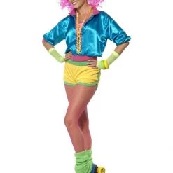 Smiffys Costumes 80s Madonna Party Animal Wild Child Neon Disco Ladies Costume