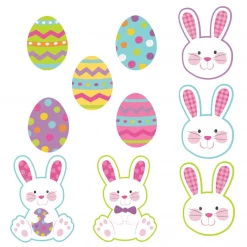 Balloon Agencies 10 Mini Easter Bunny Rabbit Egg Glitter Cutouts Table Scatter Party Decoration