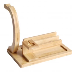 Kmart Bamboo Stand For Smartphone Tablet Ipad Iphone Headphones Desk Organiser Holder Electronics