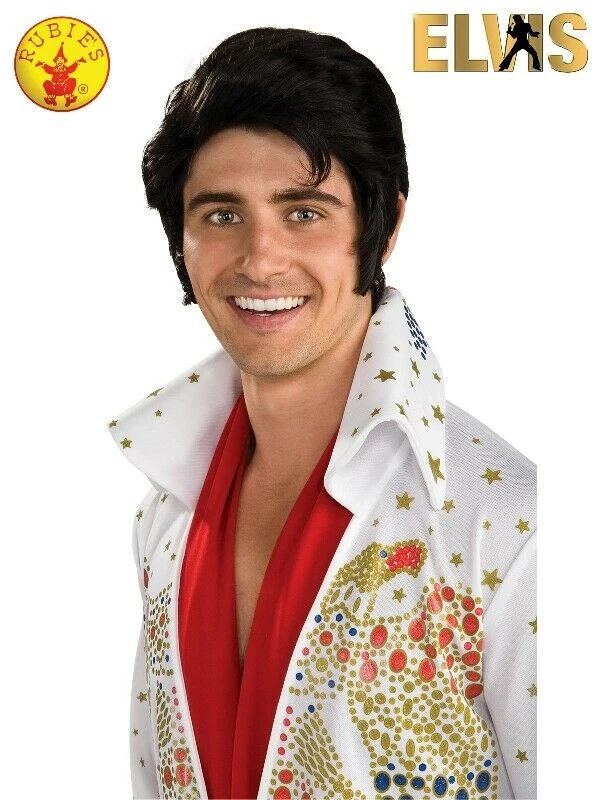 Rubie's/ Sweidas Oversized Rock N Roll Elvis Presley 70s Black Mens Wig Wigs 2 Rubie's/ Sweidas Oversized Rock N Roll Elvis Presley 70s Black Mens Wig Wigs