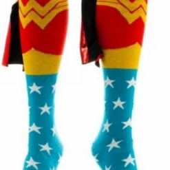 Unbranded Wonder Woman Knee High Socks With Cape Ladies Superhero Socks Costume Accessories