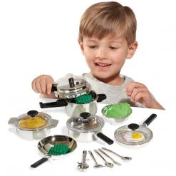 ATD Casdon Pots And Pans Dinnerware Tea Set Kitchen Set Toy Pretend Play