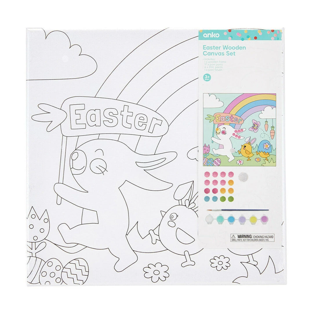 Kmart Home & Garden Easter Wooden Canvas Set Arts & Crafts Kids Play Paint Set 4 Kmart Home & Garden Easter Wooden Canvas Set Arts & Crafts Kids Play Paint Set