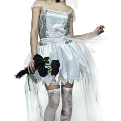 Unbranded Queen Zombie Bride Graveyard Corpse Ghost Wedding Dress Ladies Halloween Costume