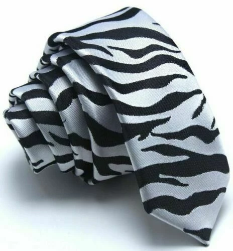 Amscan 80s Skinny Zebra Print Black And White Costume Tie 2 Amscan 80s Skinny Zebra Print Black And White Costume Tie