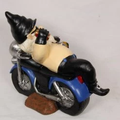 MALMAR Home & Garden 30cm DRUNK GNOME BIKER Bike Garden Outfitted Ornament Figurine Statues Christmas