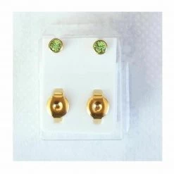 AliExpress Gold Birthstone Stud Earrings Sensitive Ears Stainless Steel Bezel Settings Pear