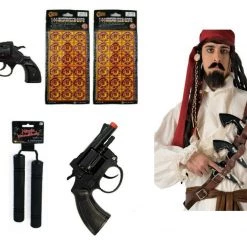 Unbranded CAP GUN TOY & 288 RING SHOTS Revolver Pirate Pistol Cowboy Cowgirl Costume