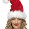 Smiffys Christmas Deluxe Santa Hat With Tinsel Holiday Costume Accessory