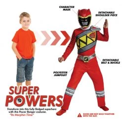 Morris Costumes Power Ranger Classic Costume Dino Charge Kids Boys Girls Costume