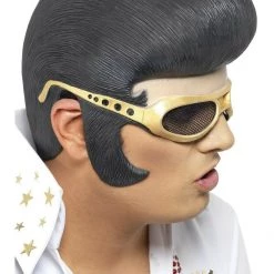 Rubies/Smiffys/Dr.Toms Elvis Presley Microphone Scarf Shades Headpiece Wig Mens Costume Accessory