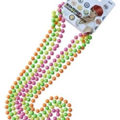 Smiffys 80s Neon Fluorescent Beaded Necklace 4 Strands Costume Accessory