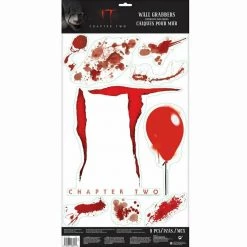 Balloon Agencies IT Bloody Wall Pennywise Face Glass Grabbers Halloween Decoration