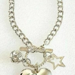 Unbranded GUESS Love Heart Crystal Star Charm Pendant Bracelet Bangle SILVER OR GOLD