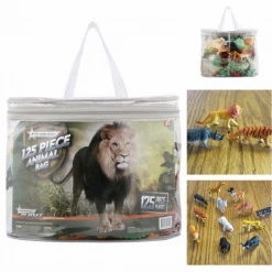 Kmart Home & Garden 125 Piece Jungle Animal Adventure Kids Toy Play Set Figures In Storage Bag Pack