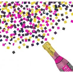 Balloonagencies Bachelorette Pink Glitter Champagne Bottle Party Confetti Popper Party Supplies