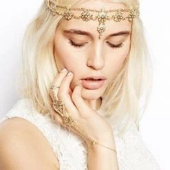 AliExpress Boho Pearl Rhinestone Head Chain Jewellery Headband Head Piece Hair Band