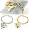 Unbranded GUESS Love Heart Crystal Star Charm Pendant Bracelet Bangle SILVER OR GOLD