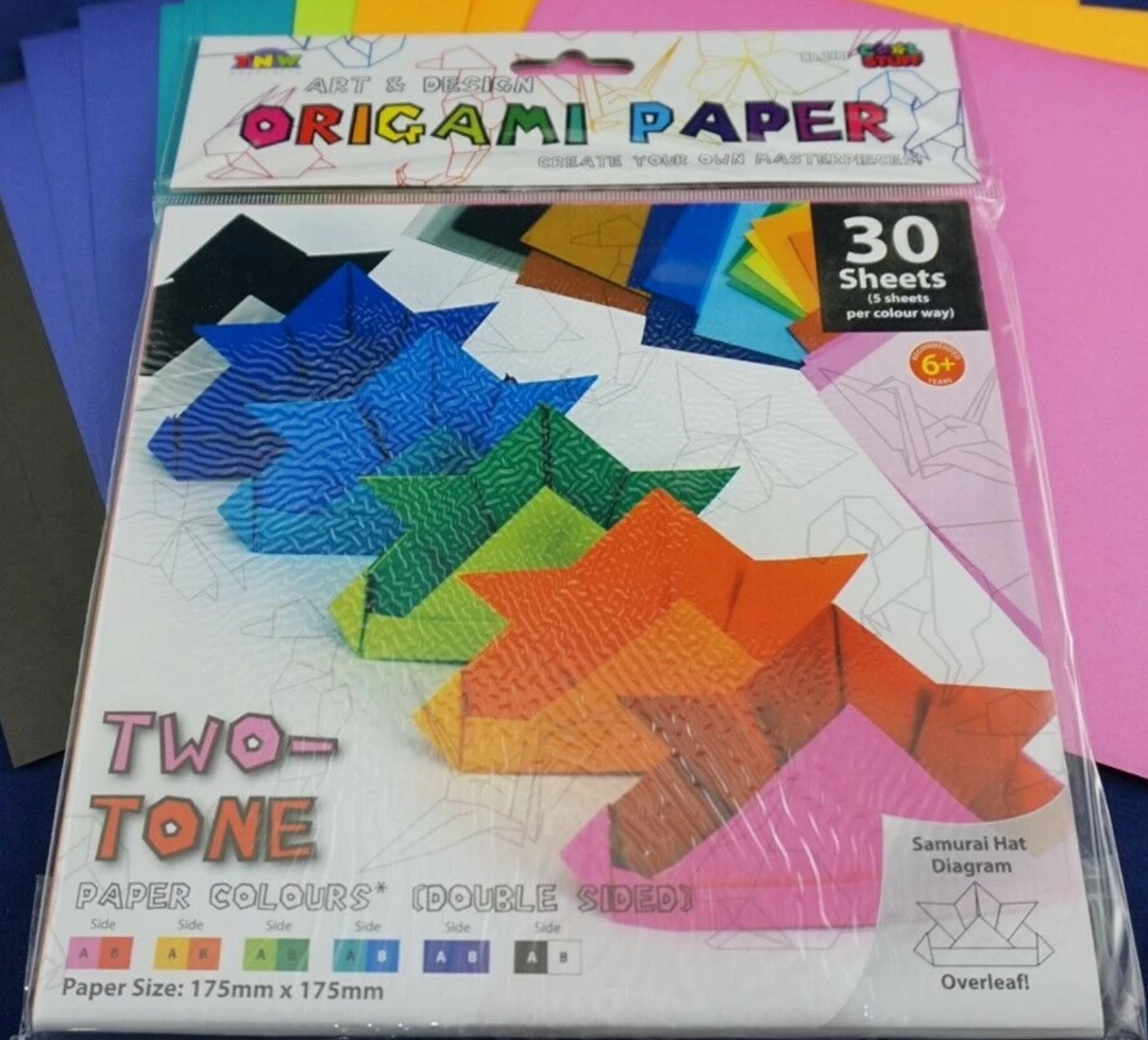TNW Origami Paper 30 Double Sided Two Tone Multi Colour Sheets Instructions & Drawin 2 TNW Origami Paper 30 Double Sided Two Tone Multi Colour Sheets Instructions & Drawin