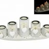 MAL Home & Garden 38cm Shabby Chic 5pce Candle Holder Set With Heart Features Gift