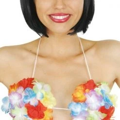 Tomfoolery Flower Shell Bikini Top Bra Hawaiian Ladies Costume Costume Accessories