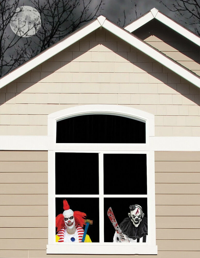 Morris Halloween Props/Decoration Wicked Window Clown Haunted Halloween Decoration 2 Morris Halloween Props/Decoration Wicked Window Clown Haunted Halloween Decoration