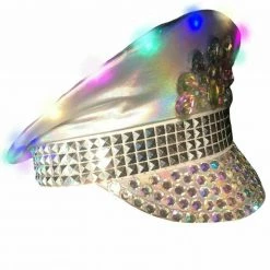 Sweidas Burning Man Light Up Sequins Gemstone Festival Costume Hat Mardi Gras