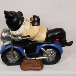 MALMAR Home & Garden 30cm DRUNK GNOME BIKER Bike Garden Outfitted Ornament Figurine Statues Christmas