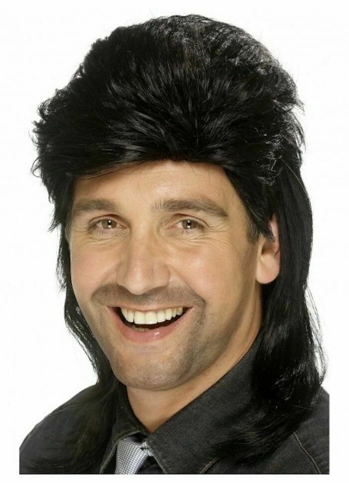 Unbranded Wigs Mens Black Blonde Brown Mullet Wig | Bogan 70s 80s Redneck Wig 2 Unbranded Wigs Mens Black Blonde Brown Mullet Wig | Bogan 70s 80s Redneck Wig